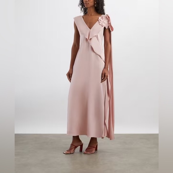 NWT-ERDEM Rose One Shoulder Dress 100 % silk value of 3700$ plus taxes - Picture 16 of 17